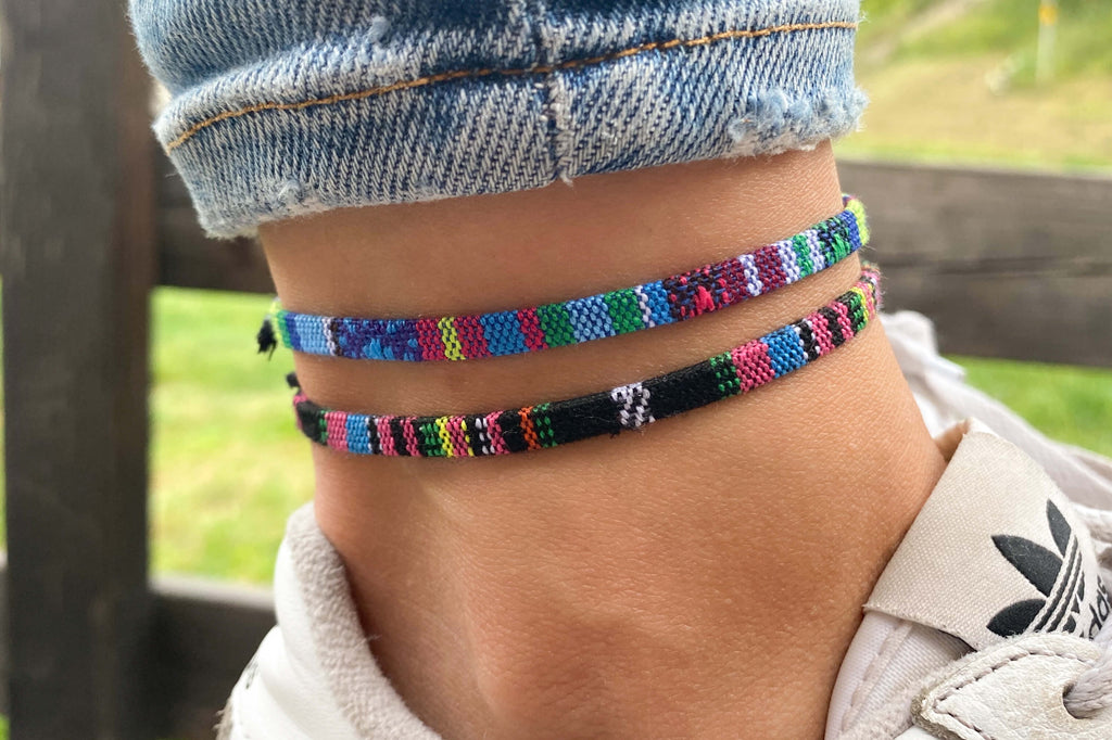 Anklet Pack - Turquoise & Black/Pink